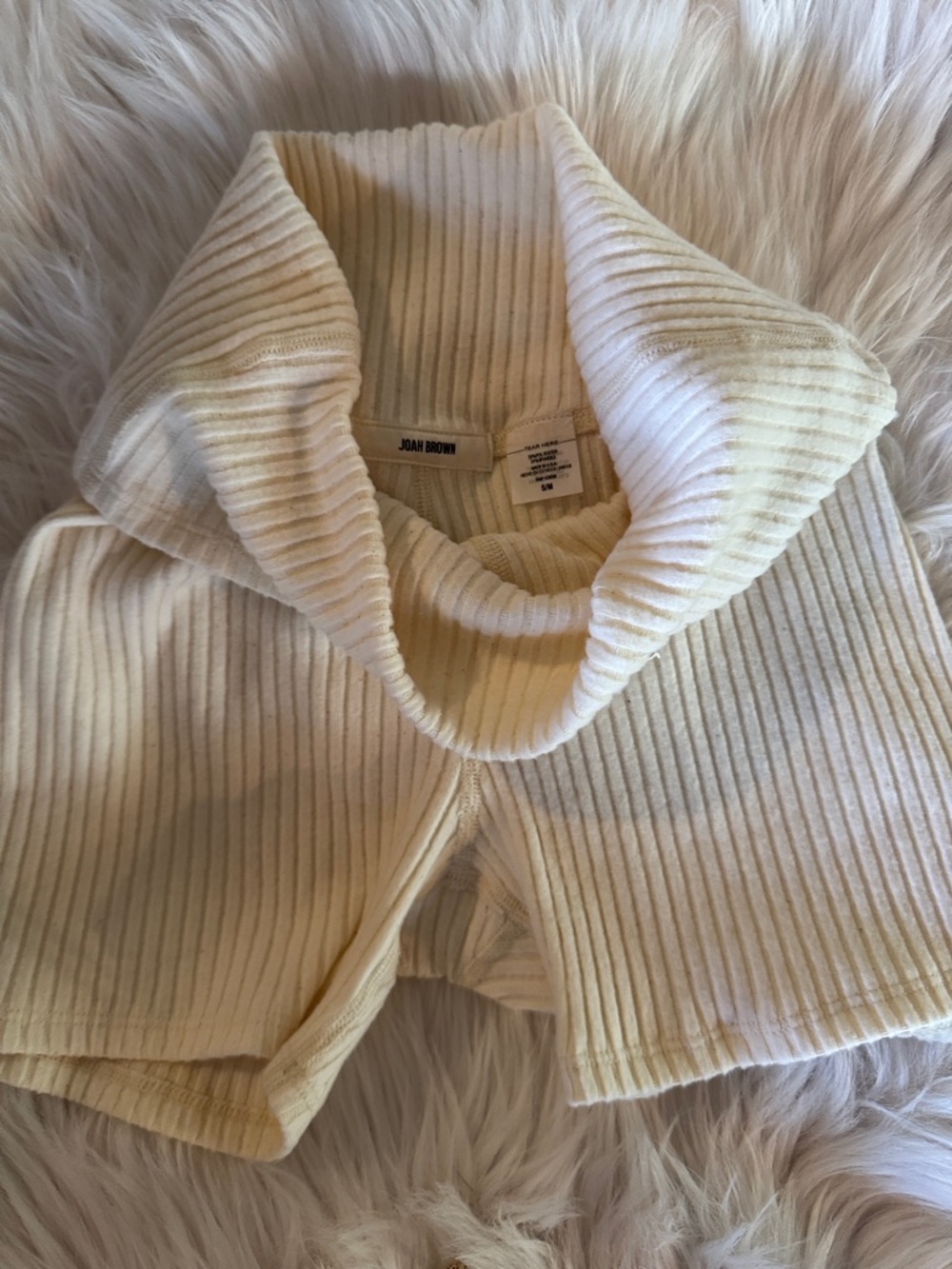 Joah Brown Ribbed Sweater Shorts S/M